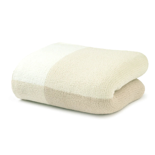 Kashwere Creme, Wheat and Linen Plaid Cloud Throw Blanket