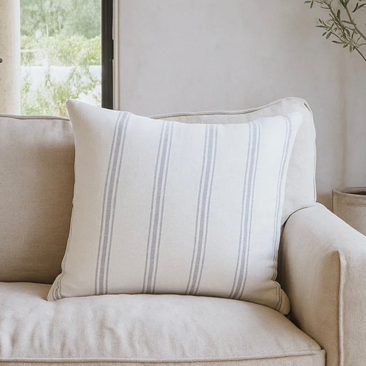 Anaya Home So Soft Linen White with Grey Stripes Pillow 20x20 With Down Insert ~ Fall Sale~ Limited Quantity