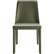 Surya Rosy Modern Dark Olive Green Faux Leather Set of 2 Dining Chairs