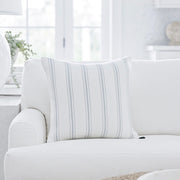 Anaya Home So Soft Linen White with Grey Stripes Pillow 20x20 With Down Insert ~ Fall Sale~ Limited Quantity