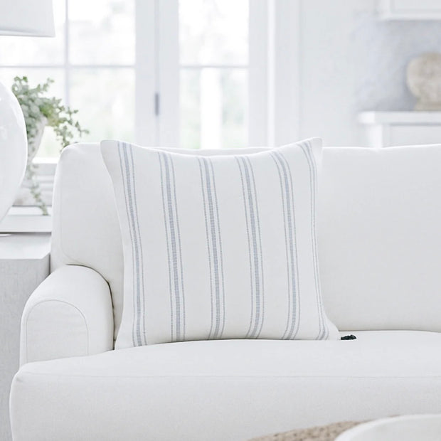 Anaya Home So Soft Linen White with Grey Stripes Pillow 20x20 With Down Insert ~ Fall Sale~ Limited Quantity