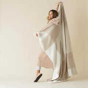 Kashwere Creme, Wheat and Linen Plaid Cloud Throw Blanket