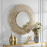 Uttermost Swirl Gold Leaf Iron Round Mirror