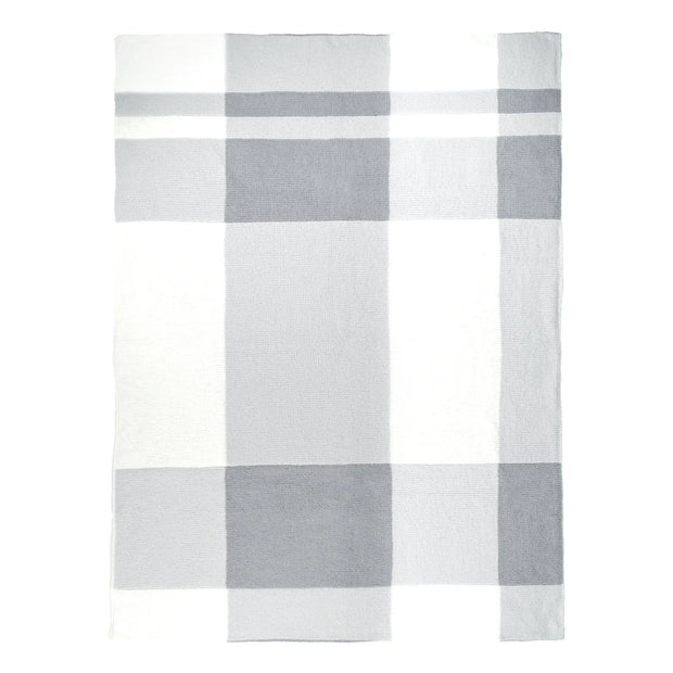 Kashwere Creme, Soapstone and Steel Plaid Cloud Throw Blanket