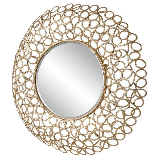 Uttermost Swirl Gold Leaf Iron Round Mirror