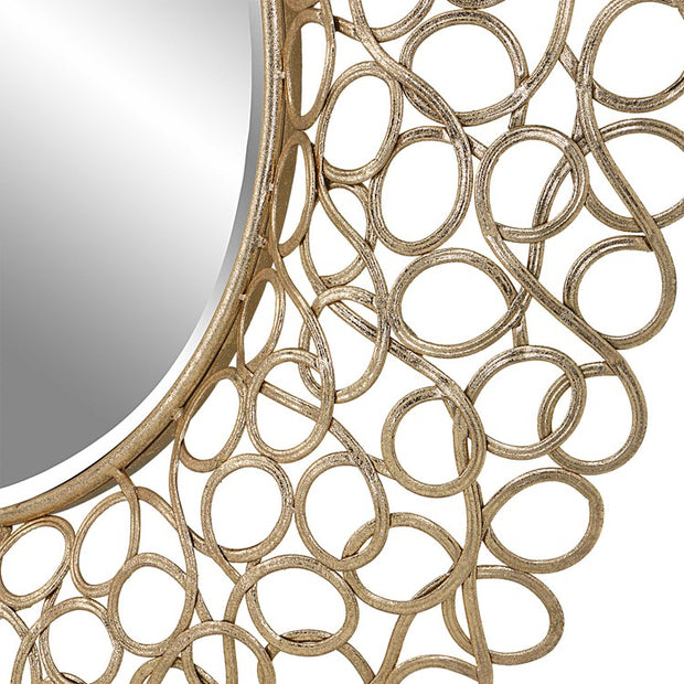 Uttermost Swirl Gold Leaf Iron Round Mirror