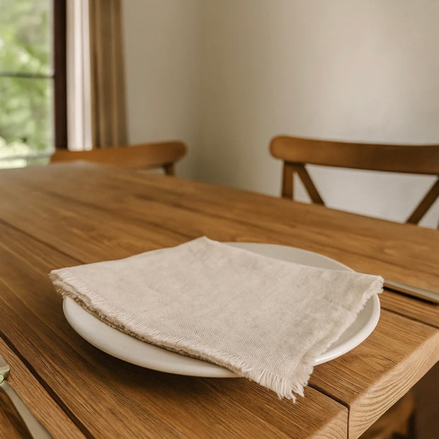 Anaya Home So Soft Linen Natural Beige Fringe Napkins ~ Set of 4  ~ Fall Sale ~ Limited Quantity