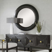 Uttermost Stockade Dark Expresso Wood Round Mirror