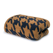 Kashwere Dark Navy and Haystack Large Houndstooth Cloud Throw Blanket