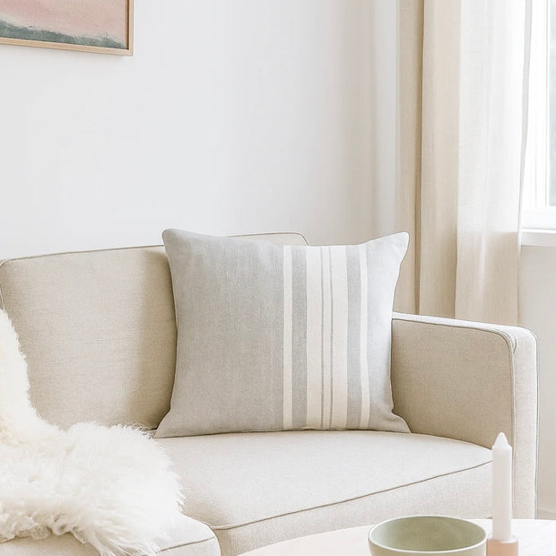 Anaya Home So Soft Linen Light Grey Bold Stripe Pillow 20x20 With Down Insert ~ Fall Sale ~ Limited Quantity