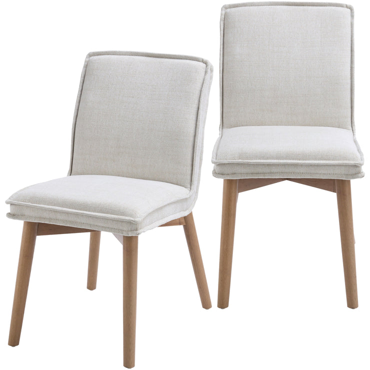 Surya Tilly Modern Linen with Honey Wood Legs Set of 2 Dining Chairs