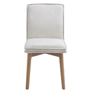 Surya Tilly Modern Linen with Honey Wood Legs Set of 2 Dining Chairs