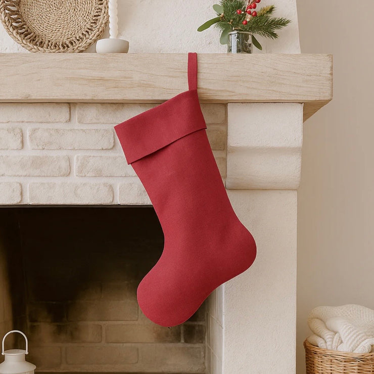 Anaya Home Linen Christmas Stocking  ~ Red