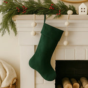 Anaya Home Linen Christmas Stocking  ~ Emerald Green