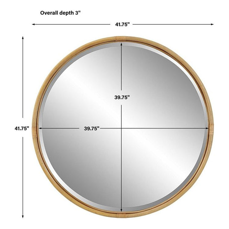 Uttermost Drift Away Natural Rattan Round Mirror