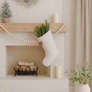 Anaya Home Linen Christmas Stocking  ~ Ivory