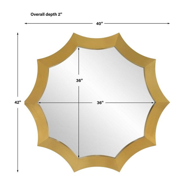 Uttermost Flare Brushed Brass Round Mirror