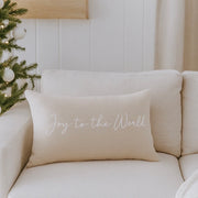 Anaya Home Joy To The World Linen 14 x 20 Pillow ~ Natural Beige