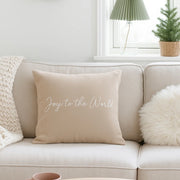 Anaya Home Joy To The World Linen 20 x 20 Pillow ~ Natural Beige