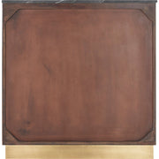 Surya Nems Modern Black Marble Top and Dark Brown Mango Wood Cabinet