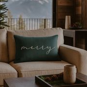 Anaya Home Merry Linen 14 x 20 Pillow ~ Emerald Green