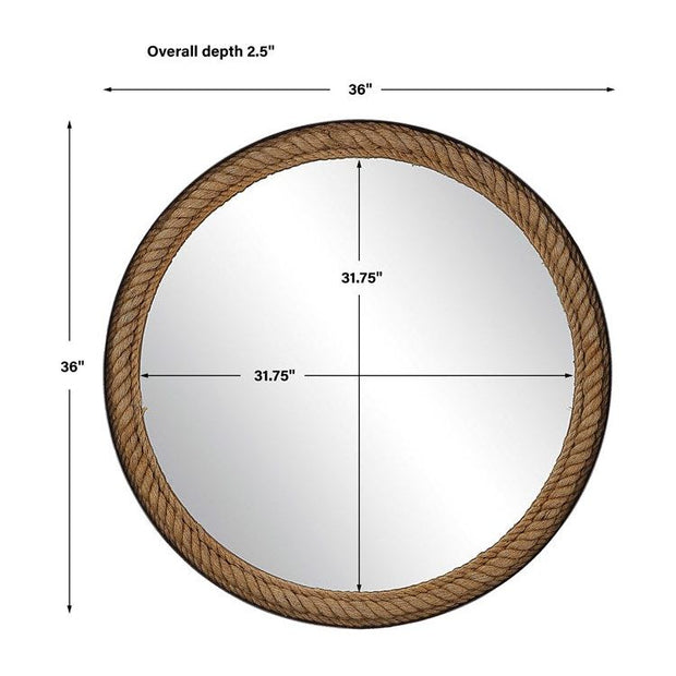 Uttermost Bolton Natural Rope Round Mirror
