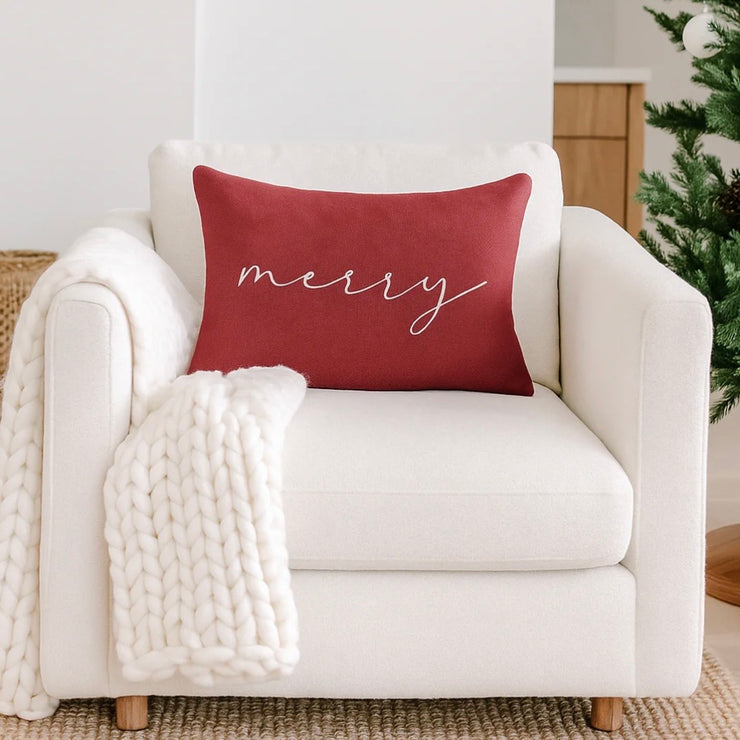 Anaya Home Merry Linen 14 x 20 Pillow ~ Red