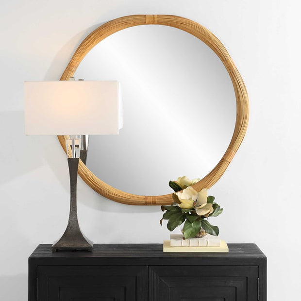 Uttermost Salina Bamboo Rattan Round Mirror