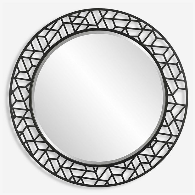 Uttermost Mosiac Black Round Mirror
