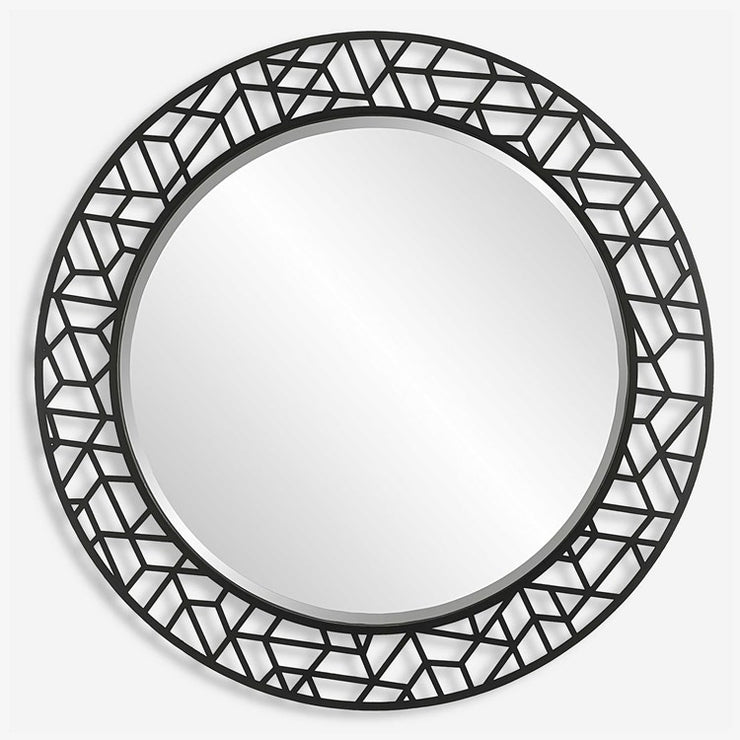 Uttermost Mosiac Black Round Mirror
