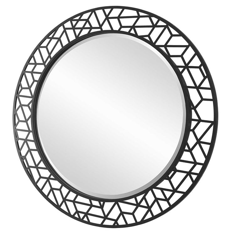 Uttermost Mosiac Black Round Mirror