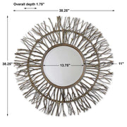 Uttermost Josiah Birch Branches Wood Round Mirror