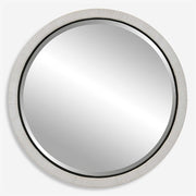 Uttermost Granada Whitewash Rattan Wrapped Round Mirror