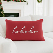 Anaya Home Ho Ho Ho Linen 14 x 20 Pillow ~ Red