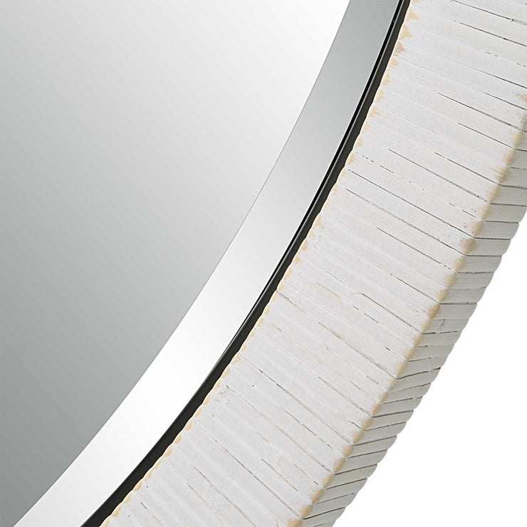 Uttermost Granada Whitewash Rattan Wrapped Round Mirror