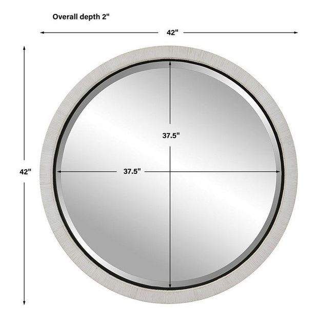 Uttermost Granada Whitewash Rattan Wrapped Round Mirror