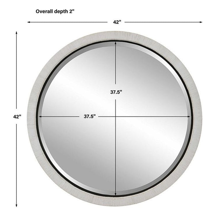 Uttermost Granada Whitewash Rattan Wrapped Round Mirror