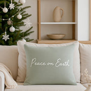 Anaya Home Peace On Earth Linen 20 x 20 Pillow ~ Sage Green