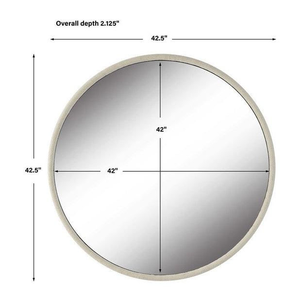 Uttermost Ranchero White Braided Rope Round Mirror