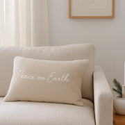 Anaya Home Peace On Earth Linen 14 x 20 Pillow ~ Natural Beige