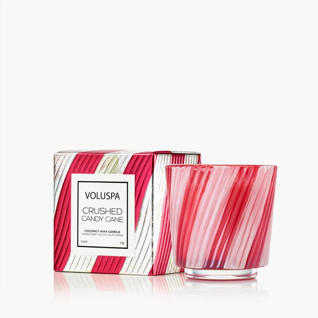 Voluspa Crushed Candy Cane Pedestal Candle ~ 2.5 oz. ~ Fall Sale ~ Limited Quantity