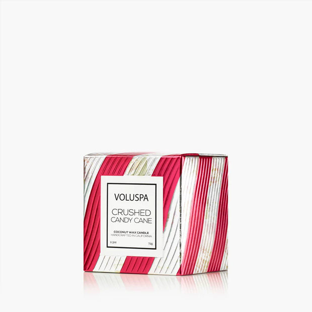 Voluspa Crushed Candy Cane Pedestal Candle ~ 2.5 oz. ~ Fall Sale ~ Limited Quantity