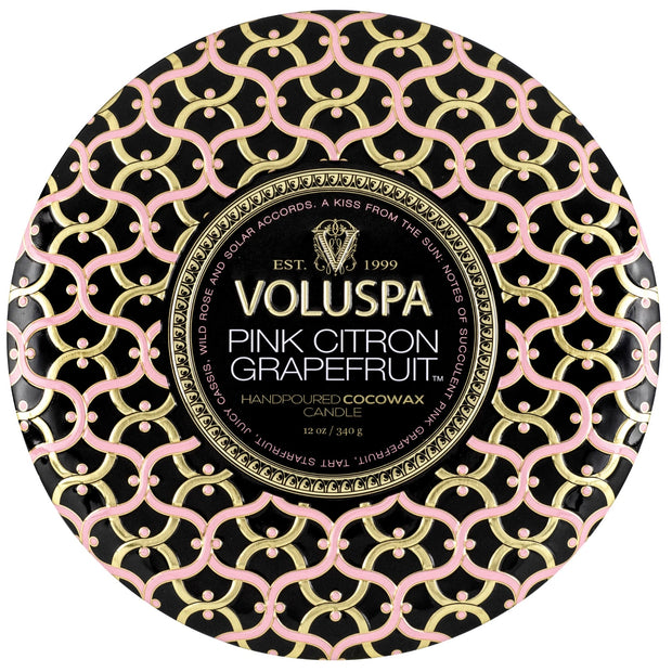Voluspa Pink Citron 3 Wick Tin Candle