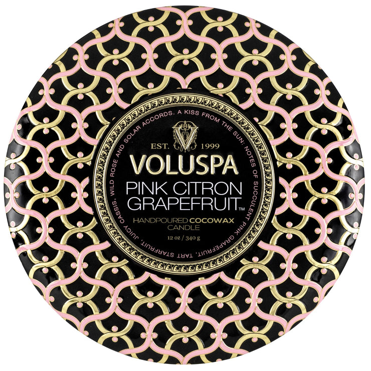 Voluspa Pink Citron 3 Wick Tin Candle