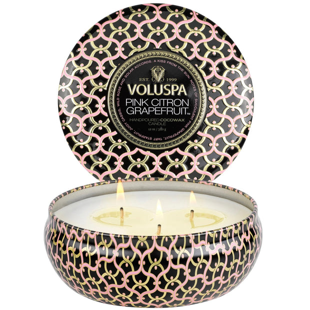 Voluspa Pink Citron 3 Wick Tin Candle