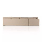 Four Hands Grant 3 Piece Slipcovered Sectional 132” ~ Antwerp Taupe Performance Fabric Slipcover