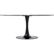 Surya Anatalia Modern Black Marble Oval Dining Table With Black Metal Base