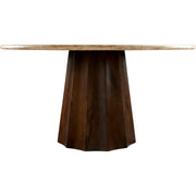 Surya Linus Modern Organic Marble Top With Dark Mango Wood 60” Round Dining Table