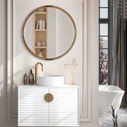 Uttermost Finnick Antiqued Gold Leaf Round Mirror