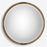 Uttermost Finnick Antiqued Gold Leaf Round Mirror